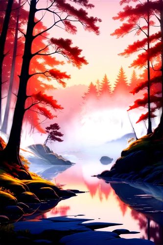 evening lake,forest lake,dusk background,landscape background,mountain sunrise,nature background,lakeside,mountainlake,lake,watercolor background,forest landscape,waterscape,river landscape,coast sunset,forest,forest background,small landscape,nature landscape,saturated colors,landscape red,Illustration,Vector,Vector 09