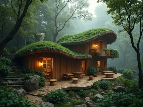 house in the forest,tree house hotel,tree house,forest house,treehouse,treehouses,mushroom landscape,dreamhouse,teahouse,log home,greenhut,fairy house,house in mountains,the cabin in the mountains,grass roof,beautiful home,house in the mountains,miniature house,wooden house,home landscape,Photography,General,Realistic