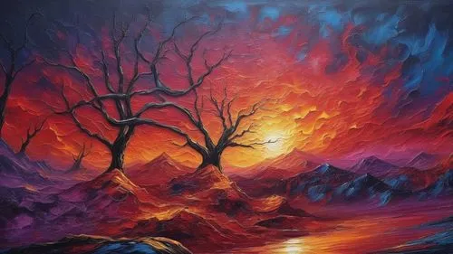 Passion Sexy Painting ,Naked Woman  Abstract Body Art Oil Painting,oil painting on canvas,oil painting,oil on canvas,solar eruption,burning bush,painting technique,volcanic landscape,eruption,forest l