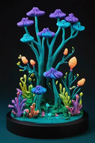 aquarium decor,coral reef,bubblegum coral,mushroom landscape,feather coral,aquarium,coral fish,tree mushroom,jazz frog garden ornament,aquarium inhabitants,mushroom island,coral guardian,soft corals,freshwater aquarium,rock coral,soft coral,coral reef fish,aquariums,bonsai tree,fairy forest,Unique,3D,Clay