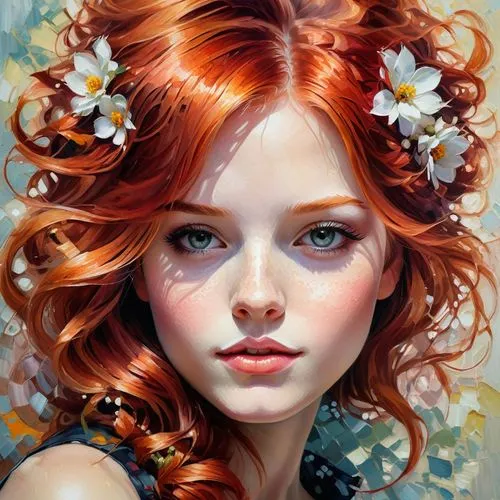 seelie,rousse,triss,girl in flowers,behenna,orange blossom,Conceptual Art,Fantasy,Fantasy 03