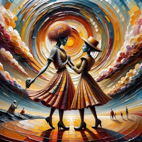 dancing couple,dance with canvases,dancers,art painting,dream art,waltzing