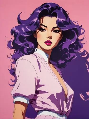 misato,fujiko,violetta,purple background,la violetta,psylocke,Illustration,Japanese style,Japanese Style 06