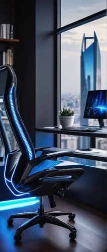 new concept arms chair,office chair,computer desk,blur office background,office desk,modern office,desk,secretary desk,apple desk,creative office,computer workstation,fractal design,massage table,desk lamp,conference room table,neon human resources,massage chair,office automation,desktop computer,futuristic,Illustration,Realistic Fantasy,Realistic Fantasy 07