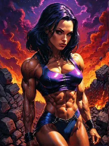 muscle woman,strong woman,hard woman,strong women,wonderwoman,female warrior,wonder woman,woman strong,ronda,eva,muscular,wonder woman city,warrior woman,femme fatale,body-building,veronica,fantasy woman,muscle icon,body building,purple,Conceptual Art,Fantasy,Fantasy 21