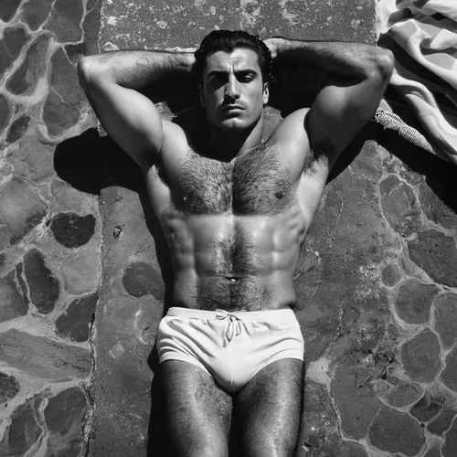 swim brief,cary grant,model years 1960-63,uomo vitruviano,joe iurato,adonis,gregory peck,spanish stallion,greek god,rio serrano,george paris,gable,male model,beach towel,fernano alonso,alejandro vergara blanco,towel,el salvador dali,itamar kazir,churro,Photography,Black and white photography,Black and White Photography 11