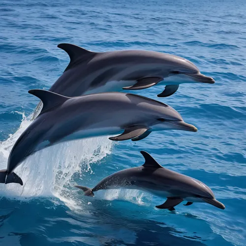 Dolphins are swimming in the ocean. ,common dolphins,oceanic dolphins,bottlenose dolphins,dolphins,dolphins in water,two dolphins,spinner dolphin,bottlenose dolphin,white-beaked dolphin,dolphin backgr