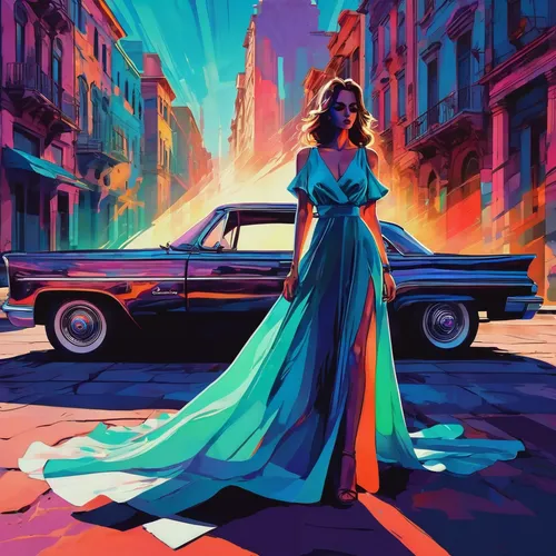 retro woman,retro women,havana,retro girl,femme fatale,80s,retro background,modern pop art,pedestrian,retro car,girl and car,girl in a long dress,retro styled,70s,would a background,retro,woman in the car,vector illustration,retro style,fashion vector,Conceptual Art,Daily,Daily 21