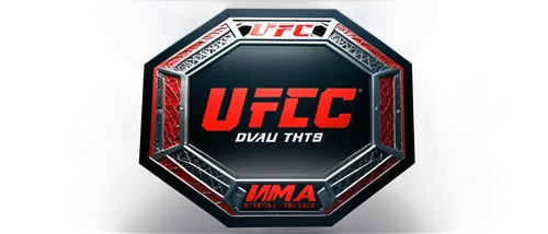 MMA, UFC logo, octagon shape, bold font, red and black color scheme, metallic texture, 3D effect, center composition, low angle shot, dramatic lighting, high contrast, detailed rendering.,ufc,mma,ufj,