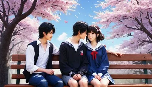 japanese sakura background,girl and boy outdoor,sakura background,the cherry blossoms,takato cherry blossoms,spring background,anime 3d,chidori is the cherry blossoms,anime japanese clothing,love background,sakura trees,cherry blossoms,springtime background,park bench,cold cherry blossoms,sakura tree,outdoor bench,romantic scene,valentines day background,boy and girl,Photography,Artistic Photography,Artistic Photography 06