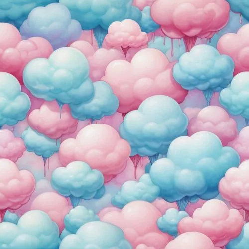 pastel wallpaper,cotton candy,pink balloons,colorful balloons,bubblegum,blue balloons,Illustration,Abstract Fantasy,Abstract Fantasy 11