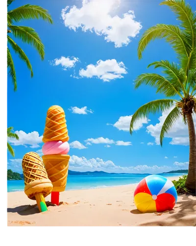 summer background,ice cream cones,dream beach,missing ice cream,ice cream cone,littlebigplanet,delight island,ice creams,maracas,vacansoleil,tropical beach,beach background,bahama,paradise beach,ice cream icons,summer icons,summer day,ice cream on stick,cartoon video game background,colada,Conceptual Art,Fantasy,Fantasy 05