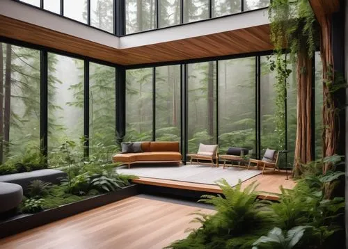 sunroom,forest house,house in the forest,weyerhaeuser,rain forest,greenforest,wooden windows,wood window,interior modern design,timber house,mirror house,landscaped,conservatory,beautiful home,luxury bathroom,the cabin in the mountains,rainforests,interior design,forested,capilano,Conceptual Art,Daily,Daily 34