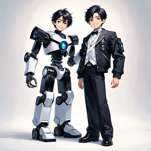 robotics,robots,stand models,police uniforms,robotic,cybernetics,robot,officers,revoltech,shoulder pads,machines,robot combat,rollerblades,man and boy,partnerlook,iron blooded orphans,minibot,trigger,dad and son,husbands,Anime,Anime,General