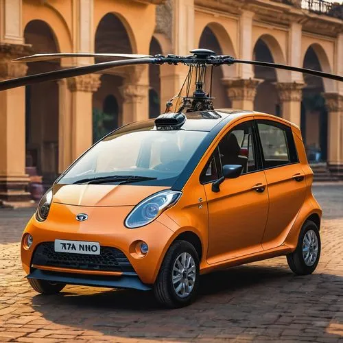 Put helicopter wings on a Tata Nano car,tata nano,smart fortwo,renault twingo,smartcar,volkswagen up,hyundai i10,electric mobility,city car,chevrolet spark,ford ecosport,toyota iq,hybrid electric vehi