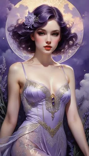 lilac blossom,liliana,purple moon,purple lilac,faerie,la violetta,Conceptual Art,Fantasy,Fantasy 01