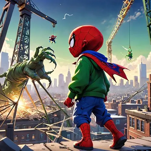 spider-man,spiderman,children's background,superhero background,cg artwork,game illustration,spider man,concept art,game art,kids illustration,marvel comics,action-adventure game,world digital painting,full hd wallpaper,digital compositing,kid hero,adventure game,children's playground,spider bouncing,cartoon video game background,Anime,Anime,Cartoon