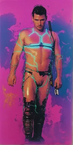 fischerspooner,botero,neon body painting,gachi,stallone,koons,Art,Artistic Painting,Artistic Painting 23