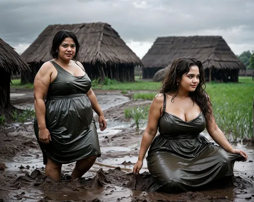 amazonas,mud,dress,muddy,bbw,young women