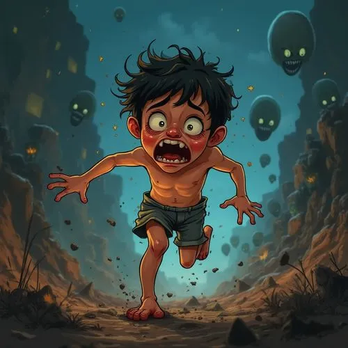 kids illustration,game illustration,spelunker,zombie,zombi,zomo,Photography,General,Realistic