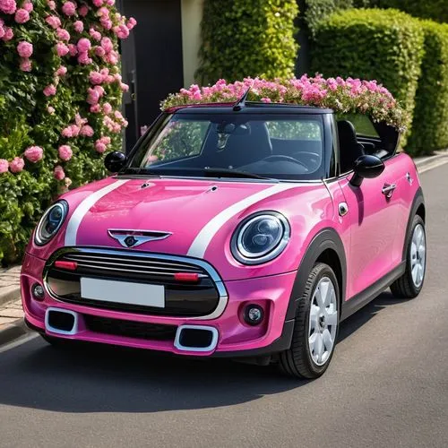 mini cooper,pink car,minicooper,mini,countryman,minirose,Photography,General,Realistic