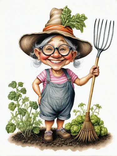 picking vegetables in early spring,smartweed-buckwheat family,permaculture,vegetable garden,gardening,gardener,garden shovel,farm girl,farmer,garden gnome,garden fork,garden work,sowing,farmer's salad,organic food,digging fork,garden salad,arugula,garden cress,ruprecht herb,Illustration,Black and White,Black and White 35