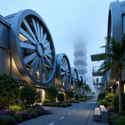 futuristic architecture,3d rendering,arcology,render,masdar,cyberjaya,luxehills,futuristic landscape,damac,cityplace,hotel complex,skylstad,punggol,umhlanga,whampoa,shekou,ikoyi,aldar,sathorn,ringworld