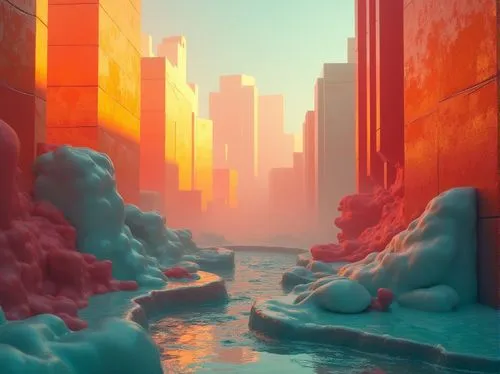 virtual landscape,futuristic landscape,ice landscape,environments,shaders,extrasolar,volumetric,shader,3d fantasy,voxels,fractal environment,ice planet,waterscape,lowpoly,voxel,low poly,3d render,hodas,redshift,icebergs,Photography,General,Realistic