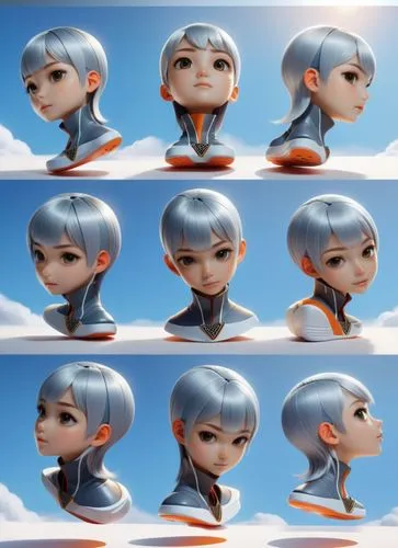 referencia personaje,head anime reference,turnarounds,character animation,cute cartoon character,amination,vector girl,ssx,Unique,3D,3D Character