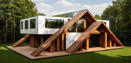 in a forest 
,cubic house,frame house,timber house,cube house,mirror house,dog house frame,inverted cottage,wooden house,folding roof,wood doghouse,wooden sauna,cube stilt houses,summer house,outdoor 