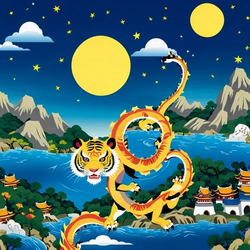 shenlong,mid-autumn festival,moondragon,tigor,shabdrung,jiwan,barongsai,rimau,sun and moon,jinchuan,miao,golden dragon,moon and star background,kanto,huangshi,qingxi,xiaguan,kokopo,rongfeng,yingchao