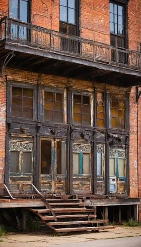 assay office in bannack,row of windows,abandoned building,lofts,bannack,old windows,old brick building,tenement,timber framed building,old house,old factory building,bannack assay office,old town house,old buildings,old building,old western building,wooden facade,dilapidated building,old houses,front porch,Illustration,Abstract Fantasy,Abstract Fantasy 04