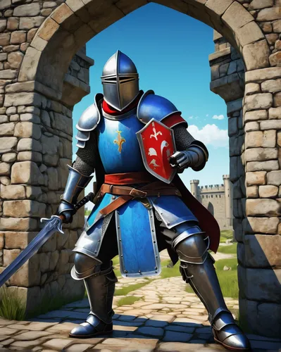 castleguard,knight armor,knight festival,medieval,templar,crusader,knight,iron mask hero,knight village,knight tent,paladin,massively multiplayer online role-playing game,sylva striker,knights,knight star,templar castle,armored,dane axe,broadaxe,wall,Illustration,Realistic Fantasy,Realistic Fantasy 23