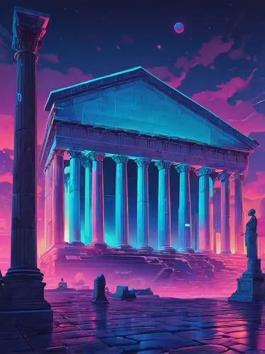 artemis temple,pantheon,necropolis,pillars,ancient city,columns,temple fade,vittoriano,parthenon,greek temple,ancient,aesthetic,mausoleum ruins,the parthenon,paradiso,dusk,odyssey,ancient greek temple,egyptian temple,three pillars,Conceptual Art,Fantasy,Fantasy 23