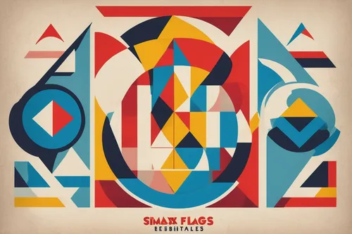 Create a whimsical and fantasy-inspired logo for Six Flags that appeals to the imaginations of children and adults alike.,saurer-hess,cd cover,huts,santa fe,abstract shapes,facets,salt-flats,pulse tra