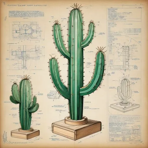 cactus line art,dutchman's-pipe cactus,echinopsis,cactus,cylindropuntia,cactuses,Unique,Design,Blueprint