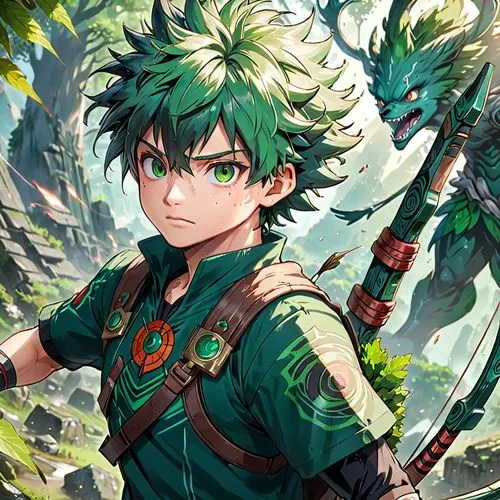 Deku,Izuku,anime,anime boy,hunter,archer,Anime,Anime,General