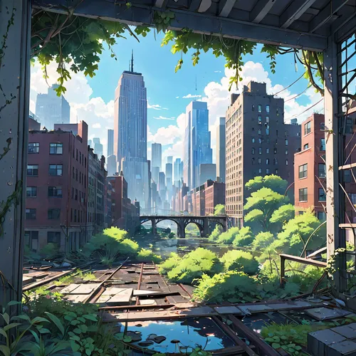 cityscape,urban landscape,roof landscape,highline,city scape,riverside,roofs,spring morning,urban,environment,city life,industrial landscape,roof garden,lostplace,city view,world digital painting,city blocks,fantasy city,city,spring garden,Anime,Anime,Realistic