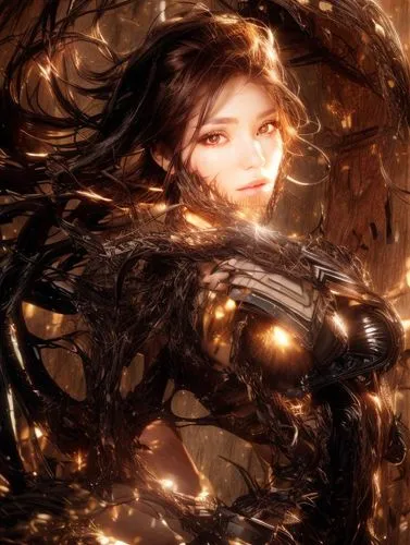 fantasy woman,the enchantress,golden wreath,goddess of justice,fantasy art,fire angel,fantasy portrait,golden eyes,golden rain,amano,cg artwork,heroic fantasy,scarlet witch,spider the golden silk,fantasy picture,flame spirit,female warrior,gold leaf,gold foil mermaid,katniss