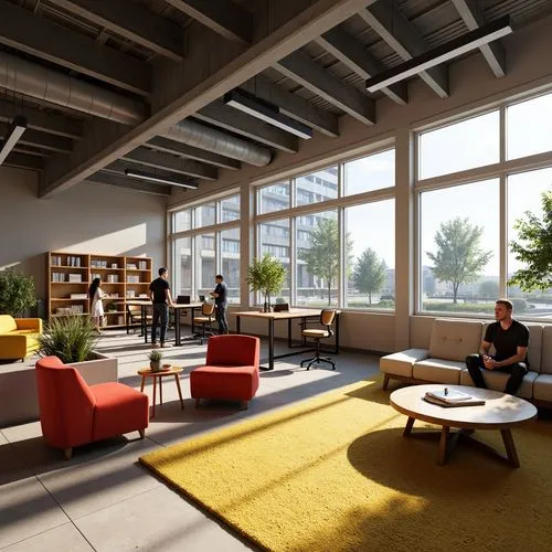 daylighting,modern office,3d rendering,renderings,school design,revit,collaboratory,clubroom,loft,sketchup,offices,render,study room,bureaux,lofts,renders,interior modern design,meeting room,modern living room,conference room