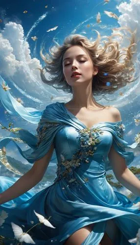 amphitrite,fantasy picture,the wind from the sea,margairaz,blue enchantress,margaery,mermaid background,fantasy art,sirena,belldandy,water nymph,underwater background,fantasia,faerie,aquarius,atlantica,cinderella,fantasy woman,undine,fathom,Conceptual Art,Fantasy,Fantasy 11