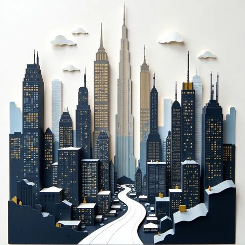 capcities,coruscant,sky city,chrysler building,megapolis,skycraper,Unique,Paper Cuts,Paper Cuts 01