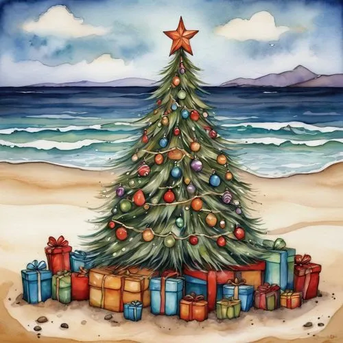 christmas on beach,watercolor christmas background,santa claus at beach,christmas landscape,christmas island,christmasbackground,christmas background,natal,christmases,christmas motif,christmas snowy background,christmas travel trailer,presents,digiscrap,christmastide,santa cruz,christmas frame,watercolor christmas pattern,christmas scene,christmas wallpaper,Conceptual Art,Daily,Daily 34