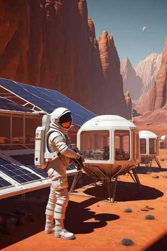 mission to mars,farpoint,futuristic landscape,mars probe,solar cell base,red planet,spacehab,sky space concept,moon base alpha-1,research station,microaire,extrasolar,mars,colonist,planet mars,spaceports,space tourism,terraforming,hodas,planum,Art,Classical Oil Painting,Classical Oil Painting 07