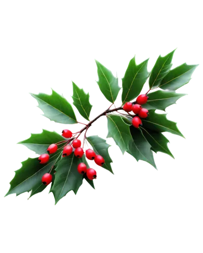 Holly, Christmas, green leaves, red berries, circular shape, delicate branches, festive atmosphere, soft focus, warm lighting, macro shot, shallow depth of field, vibrant colors, natural texture, intr