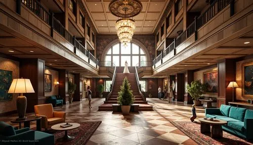 hotel lobby,lobby,nemacolin,gleneagles hotel,hotel hall,intercontinental,luxury hotel,heathman,greystone,banff springs hotel,streamwood,starwood,grand hotel europe,fairmont chateau lake louise,amanresorts,driskill,kempinski,art deco,entrance hall,grand hotel