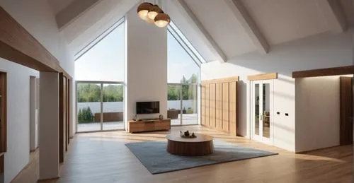 modern room,velux,inverted cottage,wooden beams,3d rendering,attic,Photography,General,Realistic