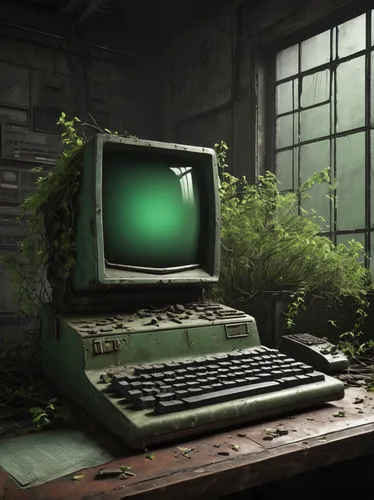 computer,abandoned,green wallpaper,computer terminal,retro technology,computing,laptop,atari st,computer workstation,barebone computer,obsolete,derelict,computer system,personal computer,desktop,computer disk,desktop computer,computer graphics,type w 105,computer art,Photography,Artistic Photography,Artistic Photography 11