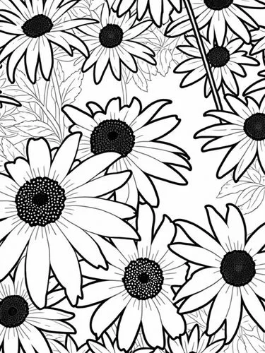 a floral background with daisies in black and white,sunflower lace background,wood daisy background,flowers png,chrysanthemum background,flowers pattern,flower line art,Design Sketch,Design Sketch,Rou