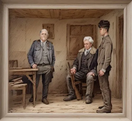 men sitting,appomattox court house,craftsmen,shoemaker,three wise men,boy's room picture,woodworking,the three wise men,framed paper,holding a frame,consulting room,color image,boy scouts of america,gunsmith,wood frame,bannack assay office,diorama,game illustration,fathers and sons,a carpenter,Common,Common,Photography